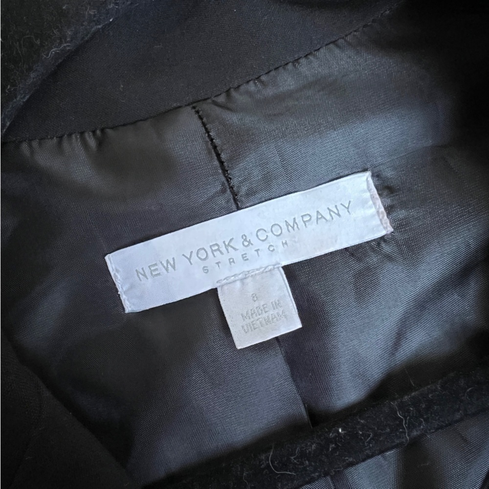 New York & Company Black Blazer with Gold Zippers - Picture 3 of 4